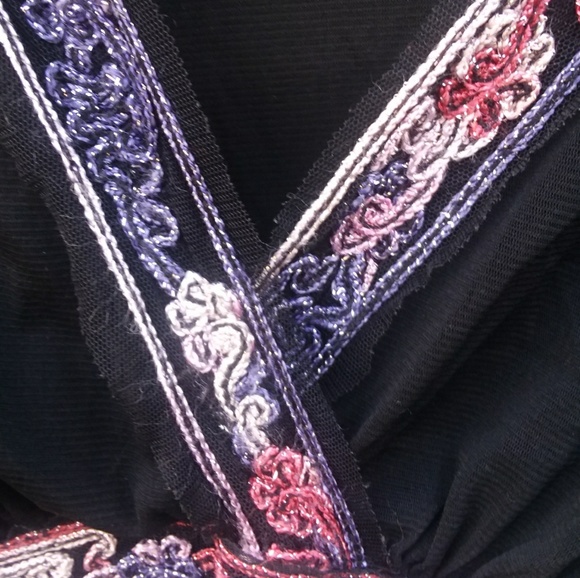 Lane Bryant 26/28 Sheer Black Empire Waist Top - Picture 6 of 7